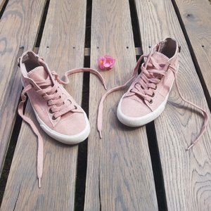 True Craft Pink High Rise Ankle Canvas Sneaker 6.5